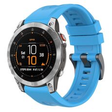 Per Garmin Epix Gen2 / Epix Pro Gen2 cinturino per orologio a sgancio rapido in silicone tinta unita con fibbia nera da 47 mm (blu cielo)
