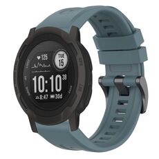 Per cinturino per orologio Garmin Instinct 2 / Instinct tinta unita nero con fibbia in silicone a sgancio rapido (Rock Blue)