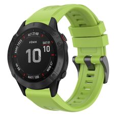 Per Garmin Fenix 6 Pro GPS cinturino in silicone a sgancio rapido con fibbia nera in tinta unita (verde lime)