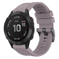 Per Garmin Fenix 6 Pro GPS cinturino in silicone a sgancio rapido con fibbia nera in tinta unita (viola)