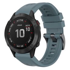 Per Garmin Fenix 6 Pro GPS cinturino in silicone a sgancio rapido con fibbia nera in tinta unita (Rock Blue)