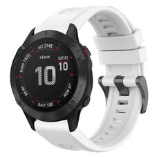 Per Garmin Fenix 6 Pro GPS cinturino in silicone a sgancio rapido con fibbia nera in tinta unita (bianco)