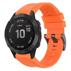 Per Garmin Fenix 6 Pro GPS cinturino in silicone a sgancio rapido con fibbia nera in tinta unita (arancione)