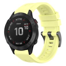 Per Garmin Fenix 6 Pro GPS cinturino in silicone a sgancio rapido con fibbia nera in tinta unita (giallo)