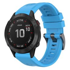 Per Garmin Fenix 6 Pro GPS cinturino in silicone a sgancio rapido con fibbia nera in tinta unita (blu cielo)