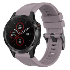 Per Garmin Fenix 5 / Fenix 5 Plus cinturino per orologio a sgancio rapido in silicone con fibbia nera tinta unita (viola)