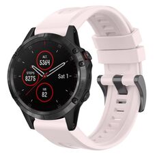 Per Garmin Fenix 5 / Fenix 5 Plus Cinturino per orologio a sgancio rapido in silicone con fibbia nera tinta unita (rosa)