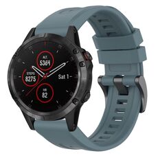 Per Garmin Fenix 5 / Fenix 5 Plus Cinturino per orologio a sgancio rapido in silicone con fibbia nera in tinta unita (Rock Blue)