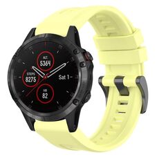 Per Garmin Fenix 5 / Fenix 5 Plus Cinturino per orologio a sgancio rapido in silicone con fibbia nera tinta unita (giallo)