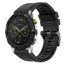Per Garmin MARQ cinturino per orologio a sgancio rapido in silicone con fibbia nera tinta unita (nero)