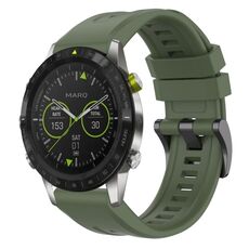 Per Garmin MARQ cinturino per orologio a sgancio rapido in silicone con fibbia nera tinta unita (verde scuro)