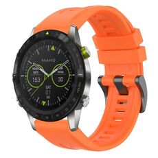 Per Garmin MARQ cinturino per orologio a sgancio rapido in silicone con fibbia nera tinta unita (arancione)