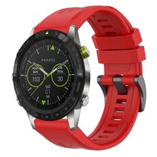 Per Garmin MARQ cinturino per orologio a sgancio rapido in silicone con fibbia nera tinta unita (rosso)
