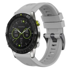 Per Garmin MARQ cinturino per orologio a sgancio rapido in silicone con fibbia nera tinta unita (grigio)