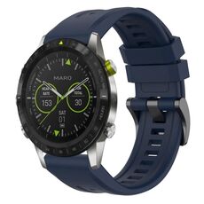 Per Garmin MARQ cinturino per orologio a sgancio rapido in silicone con fibbia nera tinta unita (blu scuro)