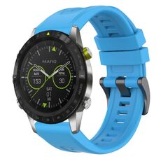 Per Garmin MARQ cinturino per orologio a sgancio rapido in silicone con fibbia nera tinta unita (blu cielo)