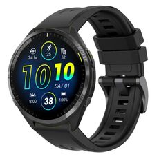 Per Garmin Forerunner 965/955/945/935 cinturino per orologio a sgancio rapido in silicone con fibbia nera in tinta unita (nero)