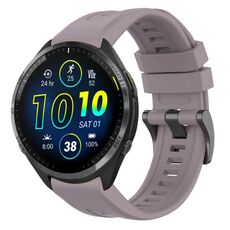 Per Garmin Forerunner 965/955/945/935 cinturino per orologio a sgancio rapido in silicone con fibbia nera in tinta unita (viola)