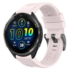 Per Garmin Forerunner 965/955/945/935 cinturino per orologio a sgancio rapido in silicone con fibbia nera in tinta unita (rosa)