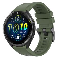 Per Garmin Forerunner 965/955/945/935 cinturino per orologio a sgancio rapido in silicone con fibbia nera in tinta unita (verde scuro)
