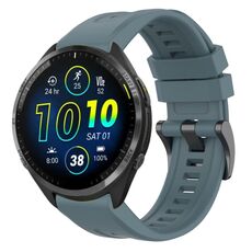 Per Garmin Forerunner 965/955/945/935 cinturino per orologio a sgancio rapido in silicone con fibbia nera in tinta unita (blu roccia)