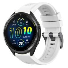 Per Garmin Forerunner 965/955/945/935 cinturino per orologio a sgancio rapido in silicone con fibbia nera in tinta unita (bianco)