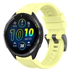 Per Garmin Forerunner 965/955/945/935 cinturino per orologio a sgancio rapido in silicone con fibbia nera in tinta unita (giallo)