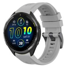 Per Garmin Forerunner 965/955/945/935 cinturino per orologio a sgancio rapido in silicone con fibbia nera in tinta unita (grigio)