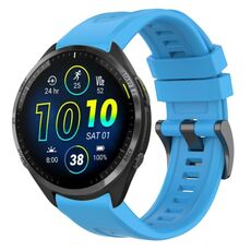 Per Garmin Forerunner 965/955/945/935 cinturino per orologio a sgancio rapido in silicone con fibbia nera in tinta unita (blu cielo)