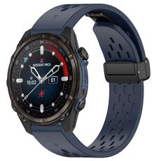 Per cinturino in silicone con fibbia pieghevole magnetica per Garmin Descent MK3i 43 mm 20 mm (mezzanotte)