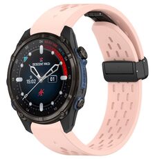 Per cinturino in silicone con fibbia pieghevole magnetica per Garmin Descent MK3i 43mm 20mm (rosa)