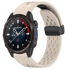 Per Garmin Descent MK3i 43mm 20mm Fori Cinturino in silicone con fibbia pieghevole magnetica (Starlight)