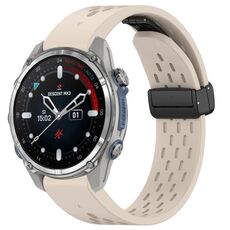 Per Garmin Descent MK3 43mm Fori 20mm Cinturino in silicone con fibbia pieghevole magnetica (Starlight)