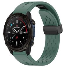 Per Garmin Descent MK3i / MK3 51mm 26mm Fori Magnetico Chiusura con fibbia pieghevole Cinturino in silicone (Verde scuro)