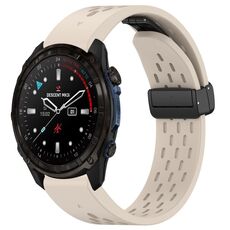Per Garmin Descent MK3i / MK3 51mm 26mm Fori Cinturino in silicone con fibbia pieghevole magnetica (Starlight)