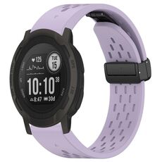Per cinturino in silicone con fibbia pieghevole magnetica con fori da 22 mm Garmin Instinct 2 / Instinct (viola)