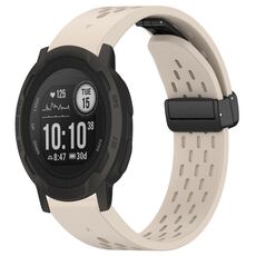 Per cinturino in silicone con fibbia pieghevole magnetica per Garmin Instinct 2 / Instinct da 22 mm (Starlight)