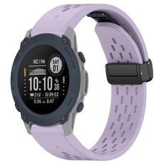 Per cinturino in silicone con fibbia pieghevole magnetica con fori da 22 mm Garmin Descent G1 (viola)