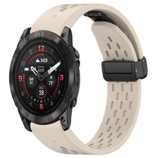 Per cinturino in silicone con fibbia pieghevole magnetica con fori da 51 mm Garmin Epix Pro (Starlight)