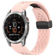 Per Garmin Epix Gen2 / Epix Pro Gen2 cinturino in silicone con fibbia pieghevole magnetica con fori da 47 mm (rosa)