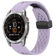 Per Garmin Epix Gen2 / Epix Pro Gen2 cinturino in silicone con fibbia pieghevole magnetica con fori da 47 mm (viola)