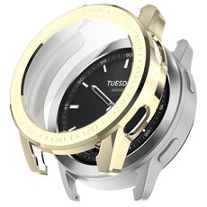 Per Xiaomi Watch S3 Pacchetto completo Custodia protettiva per orologio elettrolitico in TPU (oro chiaro)