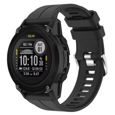Per Garmin Descent G1 Solar Letel cinturino in silicone tinta unita da 22 mm (nero)