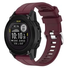 Per cinturino in silicone tinta unita Garmin Descent G1 Solar Letel da 22 mm (vino)