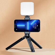 Lampada di riempimento live per telefono portatile da tavolo Mini luce tascabile Lampada di riempimento per fotocamera, stile: luce bianca standard con treppiede + avvio a caldo + clip