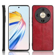 Custodia per telefono con cover posteriore cucita con motivo mucca per Honor X9b 5G / Magic6 Lite (rosso)