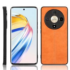 Custodia per telefono con cover posteriore cucita con motivo mucca per Honor X9b 5G / Magic6 Lite (giallo)