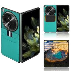 Per OPPO Find N3 Litchi Texture Slot per schede Custodia per telefono con cover posteriore (verde)