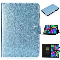 Per Lenovo Tab M11/ Xiaoxin Pad 11 2024 Custodia per tablet in pelle con polvere glitterata e vernice (blu)