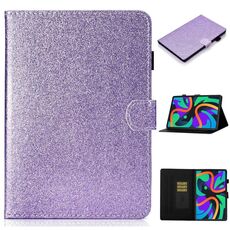 Per Lenovo Tab M11/ Xiaoxin Pad 11 2024 Custodia per tablet in pelle con polvere glitterata e vernice (viola)